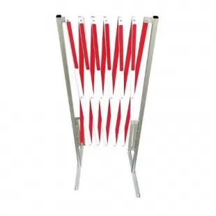 Barierka składana nożycowa harmonijkowa | zapora drogowa, biało-czerwona